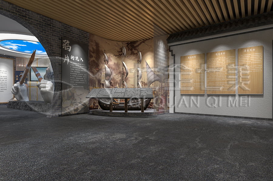 禁毒展廳效果圖，多媒體禁毒防艾基地施工，禁毒防艾宣傳基地設(shè)計(jì)布局