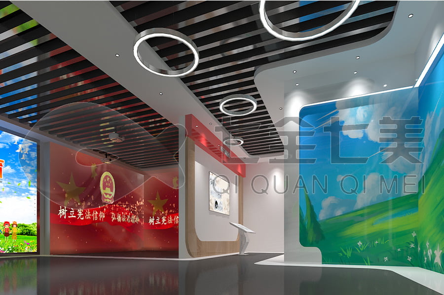 未成年法治教育基地，法制宣傳平臺產品，法院法制主題展廳設計平面圖